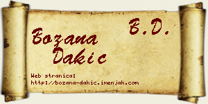Božana Dakić vizit kartica